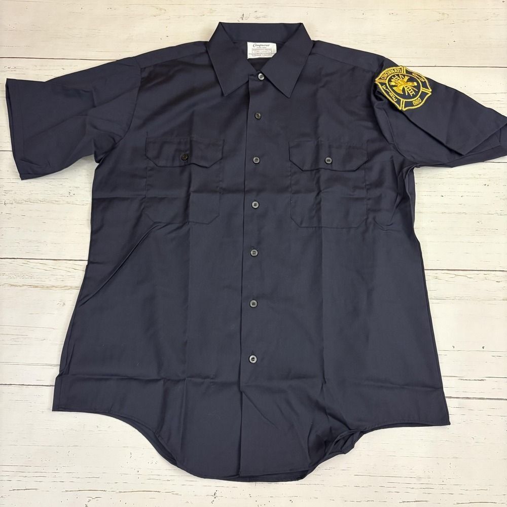 Conqueror Shirt Mens Large  Cincinnati Fire Dept Uniform Union Made Vintage